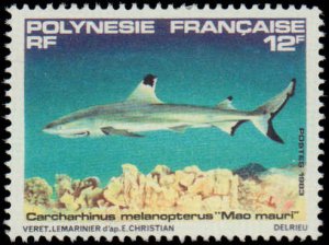 French Polynesia #373-375, Complete Set(3), 1983, Fish, Hinged