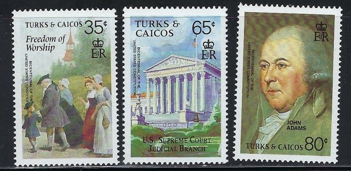 Turks and Caicos 730-32 MNH 1987 Part Set (fe1791)