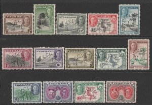 NYASALAND 1945 KGVI Pictorial set ½d to 20/-, SPECIMEN. MNH **. Rare genuine