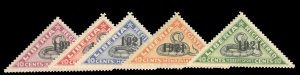 Liberia #F25-29 Cat$187.50, 1921 Overprints, set of five, hinged