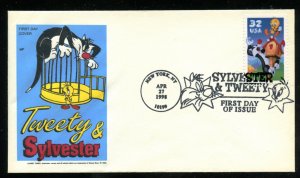 US 3204a Sylvester and Tweety single UA House of Farnam HF cachet FDC
