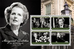 St. Vincent 2013 - SC# 3862 Margaret Thatcher Memoriam - Sheet of 4 Stamps - MNH