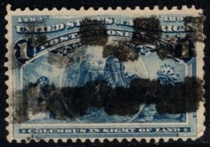 1893 US Scott #- 230 1 Cent Columbian Columbus In Sight of Land Silent Precancel