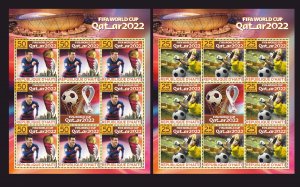 Stamps.World Cup in Qatar Soccer Haiti 2022 year , 6 sheet perforated