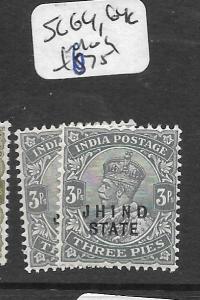 INDIA JHIND (P2602B) KGV 3P  SG 64,  64C  MOG