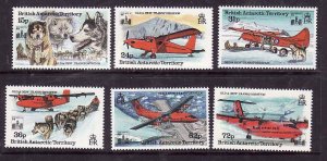 British Antarctic Territory-Sc#224-9- id9-unused NH overprinted set-Planes-Dogs