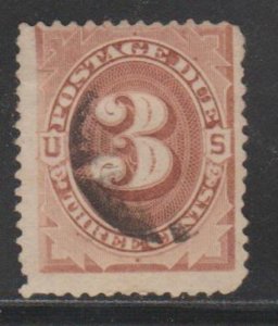 U.S. Scott #J3 Postage Due Stamp - Used Single - IND