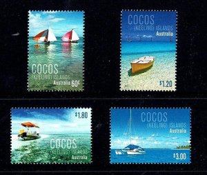 Cocos Islands 2011 Boats  Set of 4 MNH