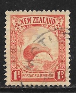 New Zealand 186: 1d Brown Kiwi (Apteryx australis), used, F-VF