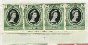 DOMINICA; 1953 early QEII Coronation issue MINT MNH Inscription BLOCK 