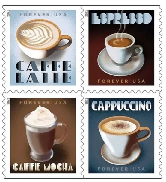 2021 Espresso Drinks，Forever Stamps 5 Booklets 100pcs