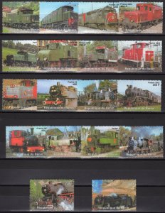 Benin 2002  TRAINS AND LOCOMOTIVES  Set Perforated (18v)  MNH  RARE !!!