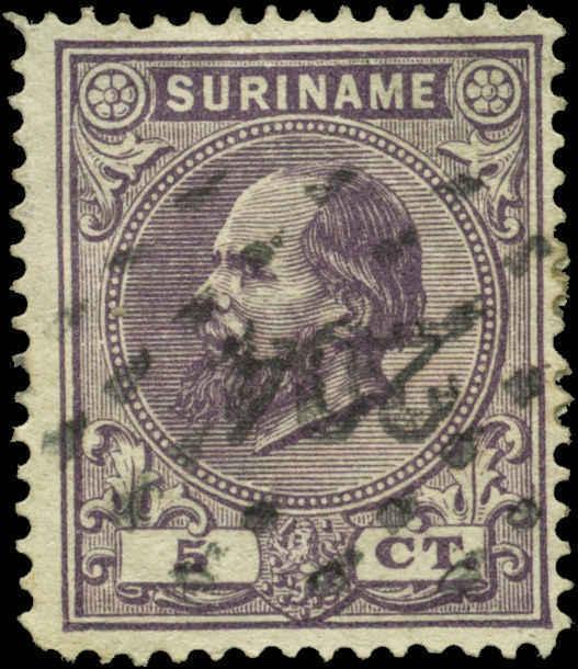 Surinam Scott #5b Used Cats $18  Small Hole Variety