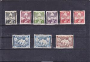 Greenland  Scott#  1-9  MH  (1938-46 Various Designs)