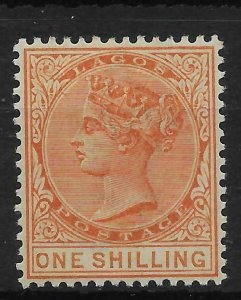 LAGOS SG26 1885 4d 1/= ORANGE MTD MINT