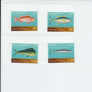 2012 Tokelau Fish Set of 4 (Scott 406-09) MNH