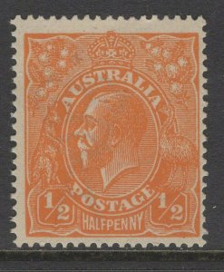 AUSTRALIA SG56 1923 ½d ORANGE MNH