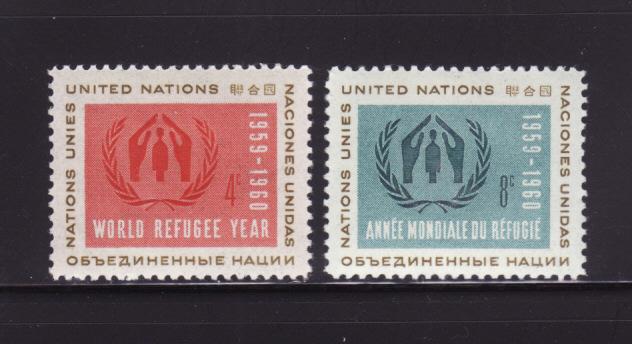 UN New York 75-76 Set MNH Refugee Year (A)