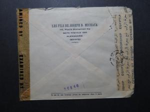 Egypt WW2 Dual Censor Cover to USA - Z10843