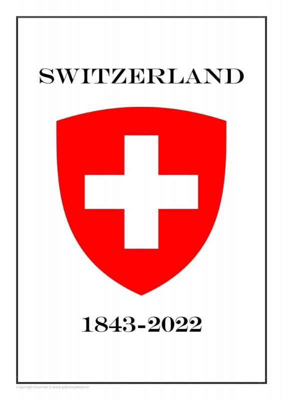 Switzerland Helvetia  1843-2022 PDF (DIGITAL)  STAMP ALBUM PAGES