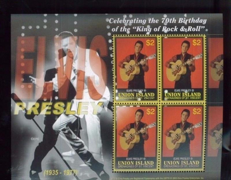 ELVIS PRESLEY Mini Sheet of 4 #297 MNH - St.Vincent & Union Island E4