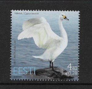 BIRDS- ESTONIA #566 SWAN MNH