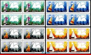 1608-11 BRAZIL 1979 SAILING, BOAT, BRASILIANA, MI# 1704-07 C-1086-89, BLOCK MNH