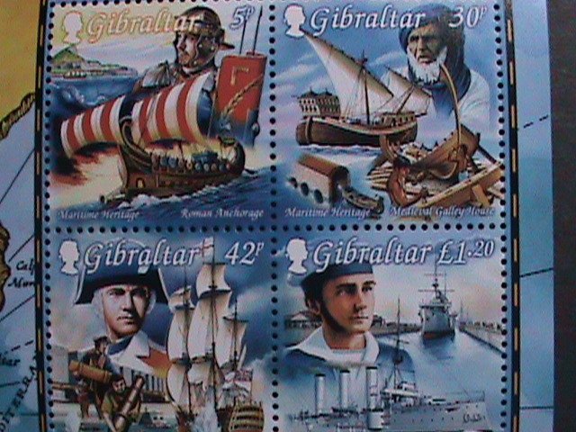 ​GIBRALTAR 1999- SC#801a MARITIME HERITAGE MNH S/S-CV-10 SCOTT CATALOG VALUE $10