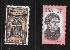South Africa 1967 450th anniv of Reformation Sc 343-344 MNH A2710
