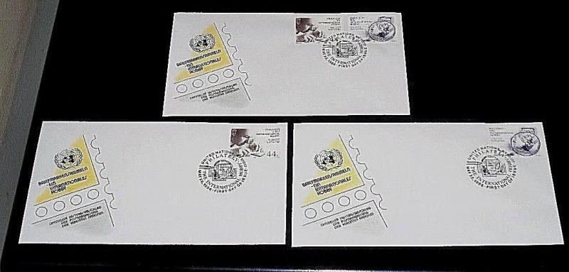 U.N.1986, NEW YORK #473-474, PHILATELY ISSUES SINGLES ON FDCs, NICE!! LQQK!!