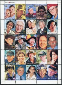 Australia 1799 ay sheet,MNH. Faces of Australia,2000.