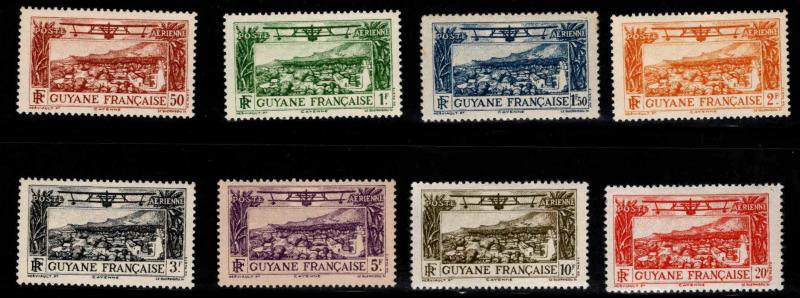 French Guiana  Scott C1-C8 MH* 1933 Airmail set