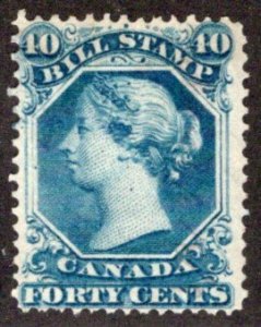 van Dam FB31, 40c blue, p.13.5, MNG, Canada, 1865 Second Bill Issue Revenue
