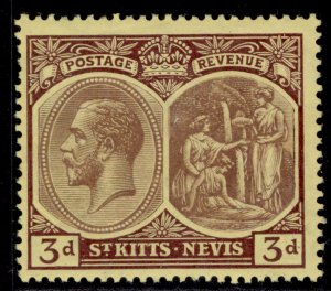 ST KITTS-NEVIS GV SG29, 3d purple/yellow, M MINT.