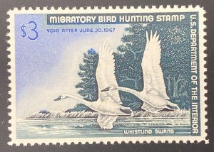 RW33 1966 $3 PSE Certified Superb 98 Mint OGnh Multicolored