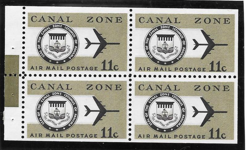 Canal Zone Scott #C49a  Mint NH 11c Airmail Booklet Pane of 4  2018 CV $3.50