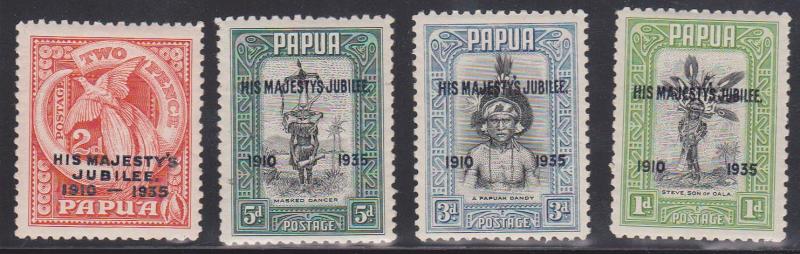 Papua - 1935 Silver Jubilee Set F-VF-H #114-117