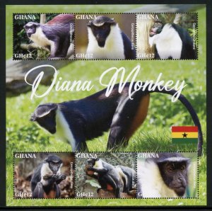 GHANA  2023 DIANA MONKEY SHEET  MINT NH