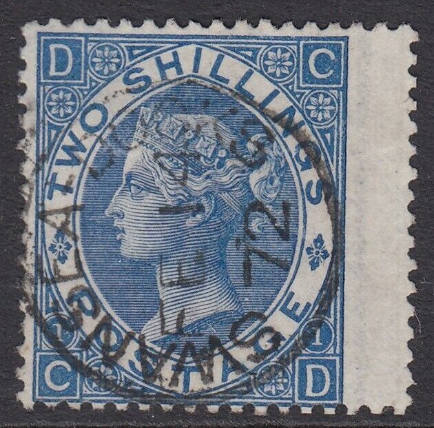 SG 119 2/- deep blue. Very fine used with a Swansea Feb 14th 1872 CDS