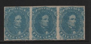 CSA4 VF Strip of 3 original gum with nice color cv $ 900 ! see pic !