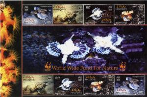 MALDIVES ISLAND 2839a MNH S/S SCV $9.00 BIN $5.50 MARINE LIFE WWF