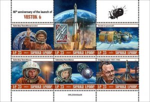 2024 03- SIERRA LEONE - LAUNCH OF VOSTOK 6   60TH    6V  complet set    MNH ** T