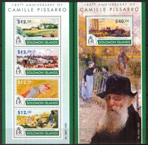 Solomon Islands 2015 Art Paintings Camille Pissarro Sheet + S/S MNH