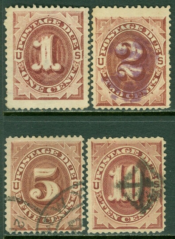 EDW1949SELL : USA 1884 Scott #J15-16, J18-19 F-VF, Used. Minor faults. Cat $98.