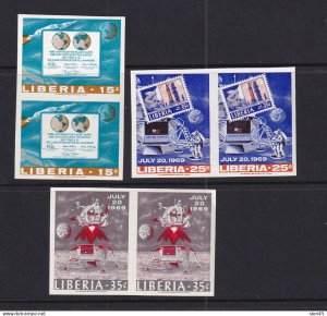 Liberia 1969 Imperf Pairs Space Rocket 14987