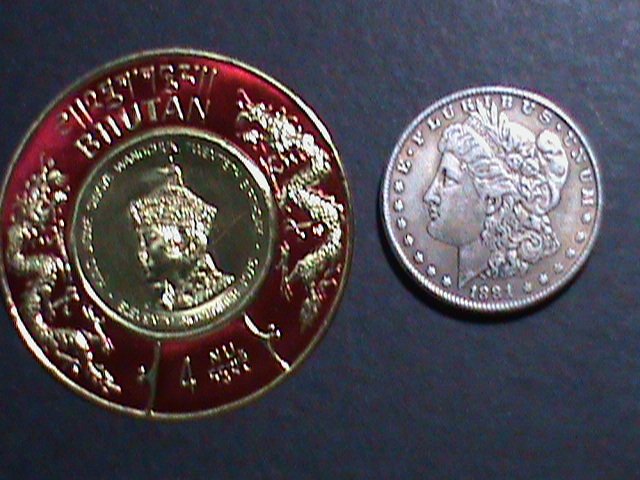 ​BHUTAN 1966 SC# 83E KING JIGME WANG CHUK GOLD FOIL 3D MNH VERY FINE-LAST ONE