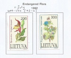 LITHUANIA - 1992 - Endangered Flora -  Perf 2v Set - M L H