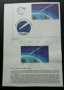 Portugal Comet 1986 Space Astronomy Earth (ms on info sheet) *rare