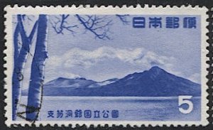 JAPAN  1953 Sc 581 Used  VF  5y  Lake Shikotsu National Park