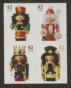 Catalog # 4364 67 Block of 4 Christmas Xmas Nutcracker Figurines from Bklt pane